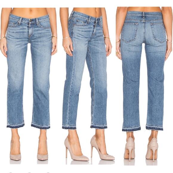 REVOLVE Rag & Bone Crop Straight Leg Raw Edge Jeans in Belgrave Wash Size 28 - Picture 12 of 12